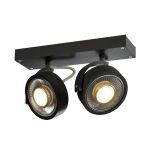 SLV Kalu Spot Aluminium Noir | Convient pour 2x GU10 (AR111) 
