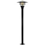 Nordlux Lønstrup 32 Sokkel Lamp Metaal en Glas Zwart | 320mm - IP44 - Geschikt voor E27