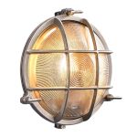 Nordlux Polperro Wandlamp Messing en Glas Satijn Nikkel - Buitenverlichting | 195mm - IP64 - Geschikt voor E27